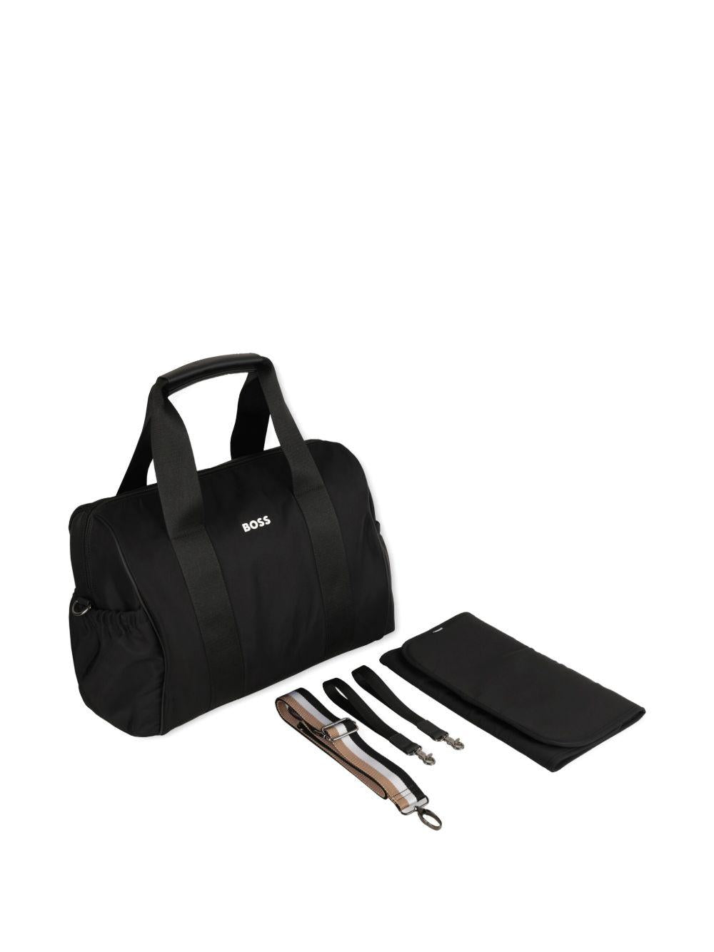 Borsa fasciatoio Boss Kids nera con stampa - Rubino Kids