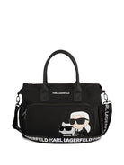 Borsa fasciatoio Ikonic e Choupette per neonati Karl Lagerfeld Kids nera con doppio manico - Rubino Kids