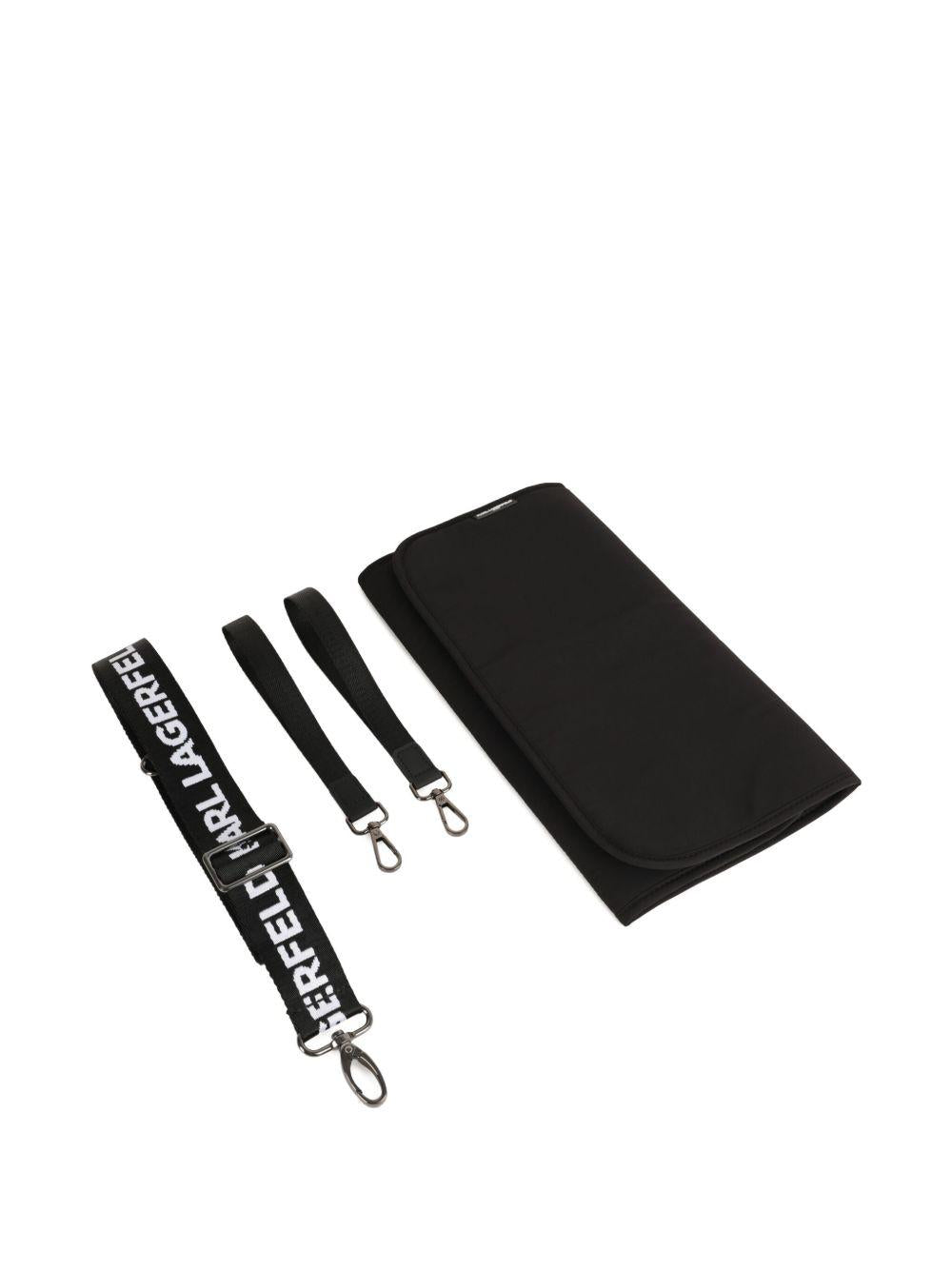 Borsa fasciatoio Ikonic e Choupette per neonati Karl Lagerfeld Kids nera con doppio manico - Rubino Kids