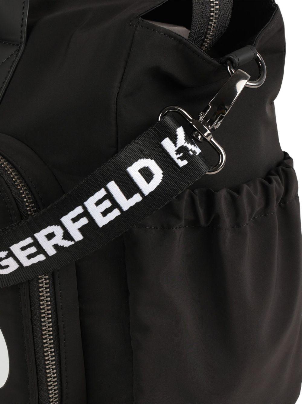 Borsa fasciatoio Ikonic e Choupette per neonati Karl Lagerfeld Kids nera con doppio manico - Rubino Kids