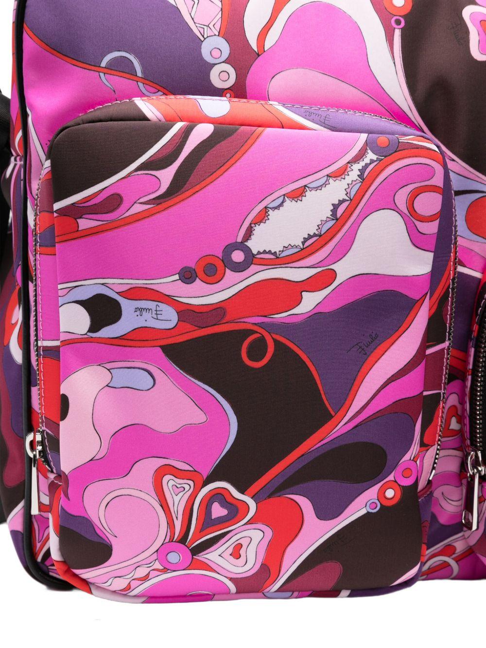 Borsa fasciatoio per neonata Emilio Pucci Junior fucsia con stampa a farfalla - Rubino Kids