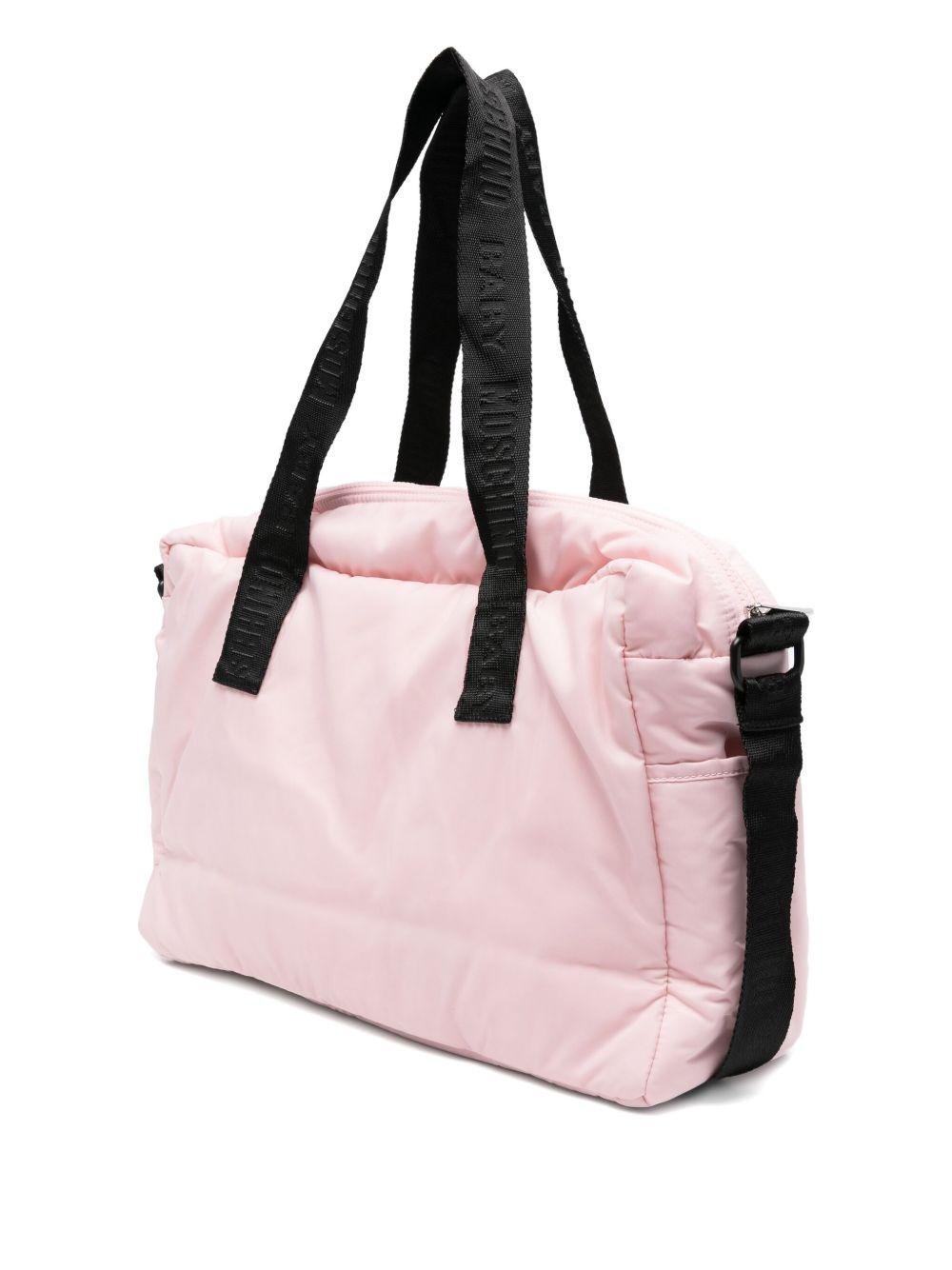 Borsa fasciatoio per neonata Moschino Kids rosa con stampa Teddy Bear - Rubino Kids