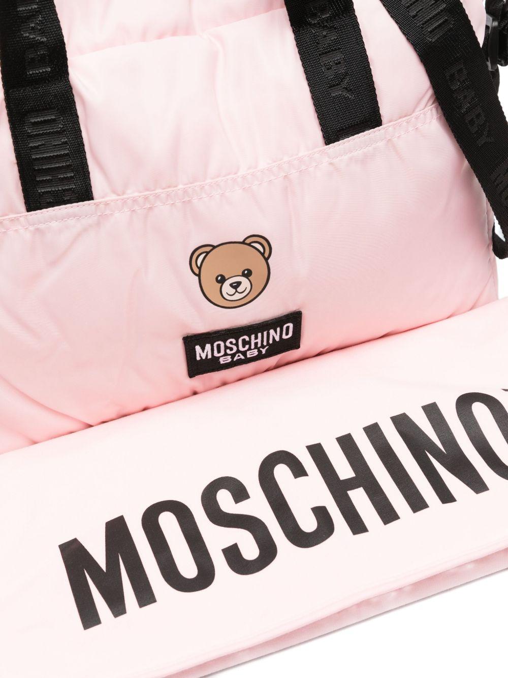 Borsa fasciatoio per neonata Moschino Kids rosa con stampa Teddy Bear - Rubino Kids