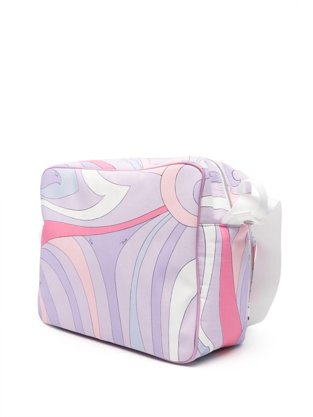 Borsa fasciatoio per neonata Pucci Junior viola con stampa grafica all - over - Rubino Kids