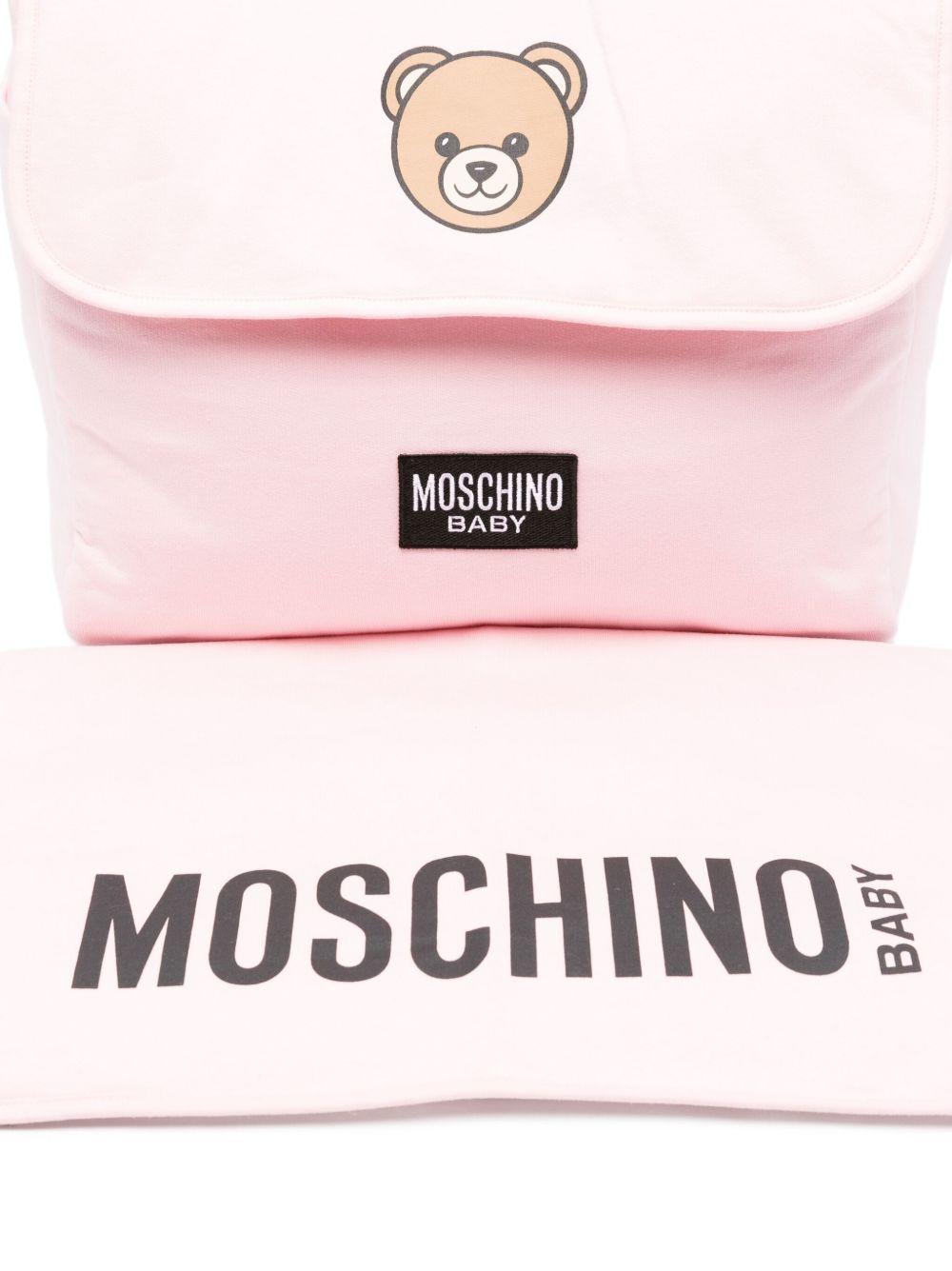 Borsa fasciatoio per neonatai Moschino Kids rosa con stampa Teddy Bear - Rubino Kids