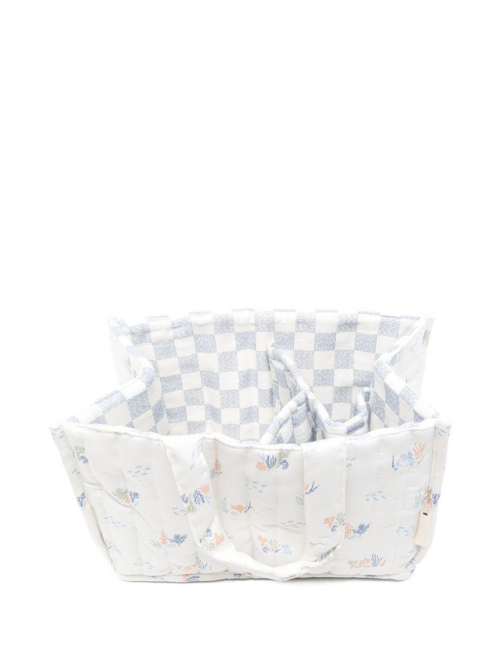 Borsa fasciatoio per neonati Avery Row bianco trapuntata con stampa grafica - Rubino Kids