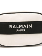Borsa fasciatoio per neonati Balmain Kids bianca e nera con logo sul davanti - Rubino Kids