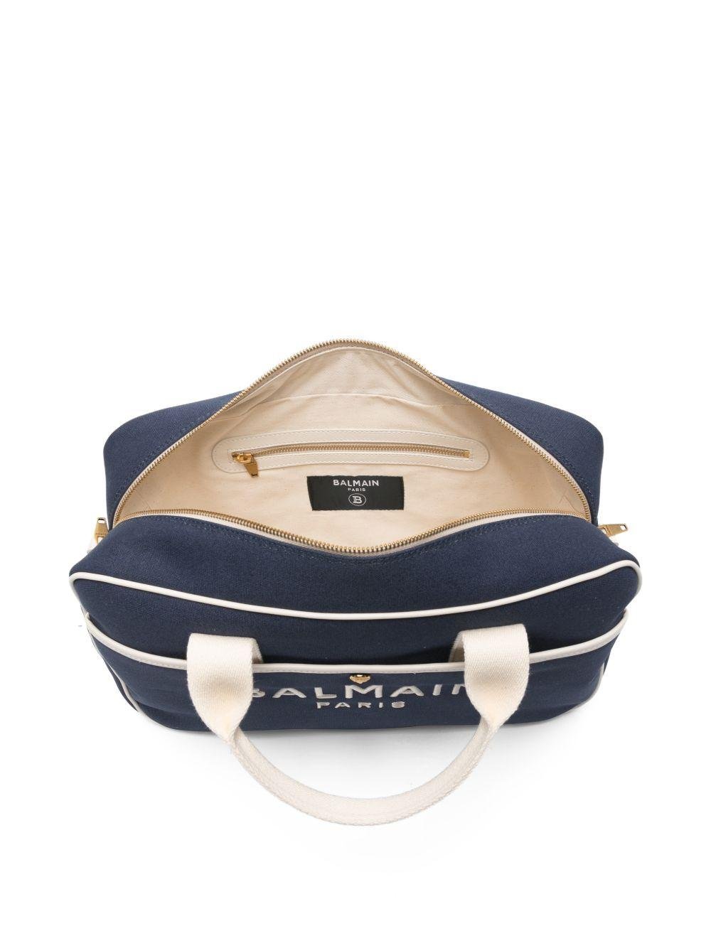Borsa fasciatoio per neonati Balmain Kids blu con finiture a contrasto - Rubino Kids
