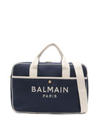 Borsa fasciatoio per neonati Balmain Kids blu con finiture a contrasto - Rubino Kids