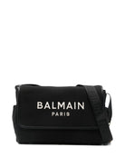 Borsa fasciatoio per neonati Balmain Kids nera con logo ricamato - Rubino Kids