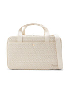Borsa fasciatoio per neonati Bonpoint beige con stampa del logo all - over - Rubino Kids