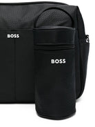Borsa fasciatoio per neonati Boss Kids nera con logo - Rubino Kids