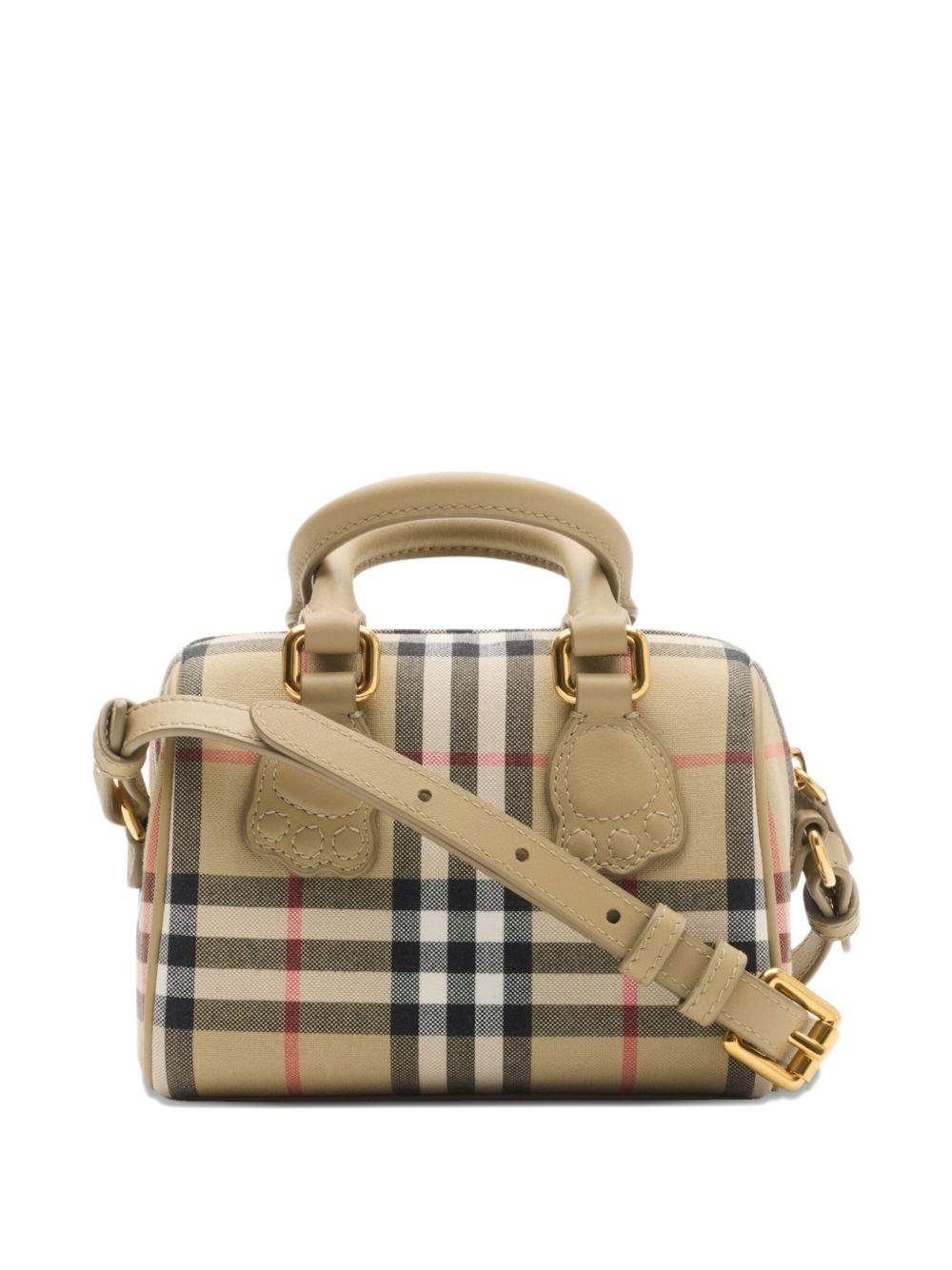 Burberry Kids beige baby changing bag with signature Vintage Check