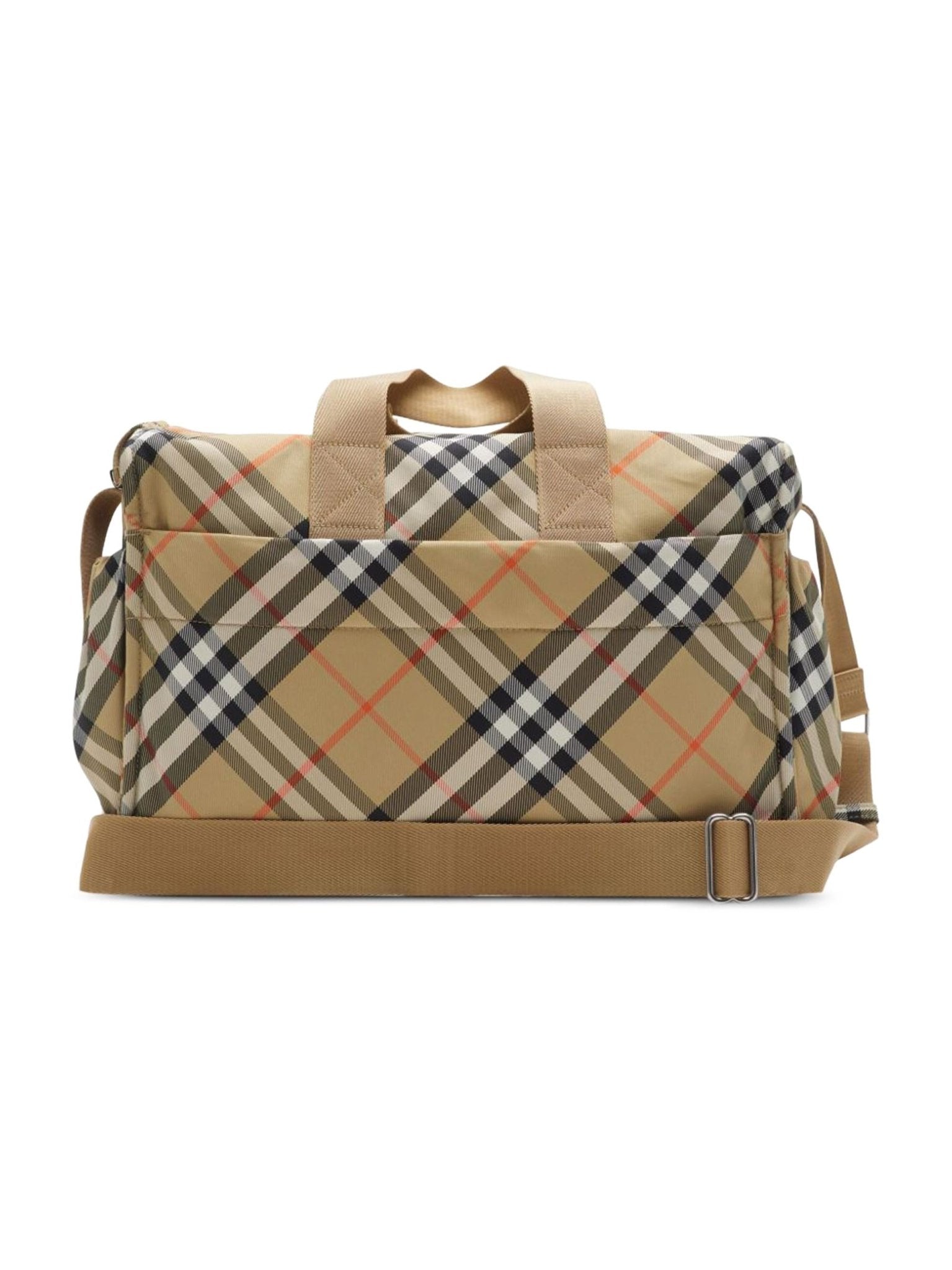 Borsa fasciatoio per neonati Burberry Kids marrone a quadri con scomparto laterale - Rubino Kids