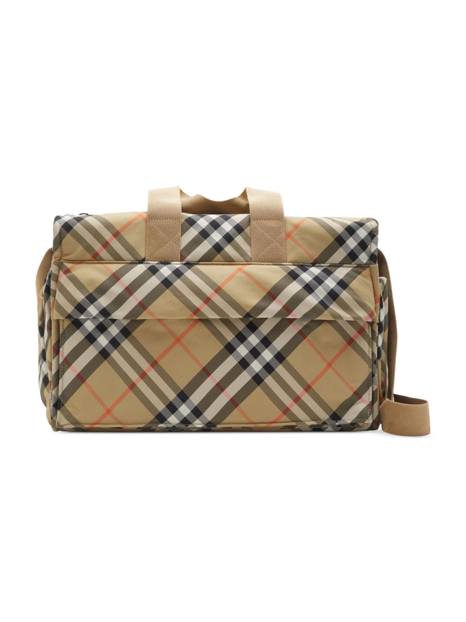 Borsa fasciatoio per neonati Burberry Kids marrone a quadri con scomparto laterale - Rubino Kids