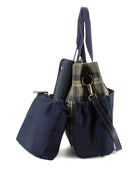 Borsa fasciatoio per neonati Chloé Kids blu con motivo a quadri <BR/> - Rubino Kids