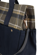 Borsa fasciatoio per neonati Chloé Kids blu con motivo a quadri <BR/> - Rubino Kids