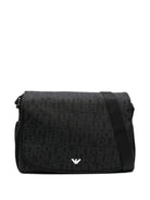 Borsa fasciatoio per neonati Emporio Armani Kids nera con targhetta con logo - Rubino Kids