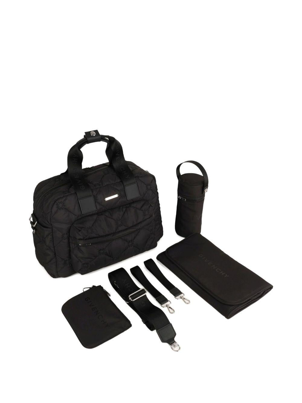 Borsa fasciatoio per neonati Givenchy Kids nera con design trapuntatura a diamante - Rubino Kids