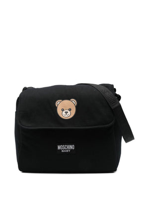 Borsa fasciatoio per neonati Moschino Kds nero con stampa Teddy Bear