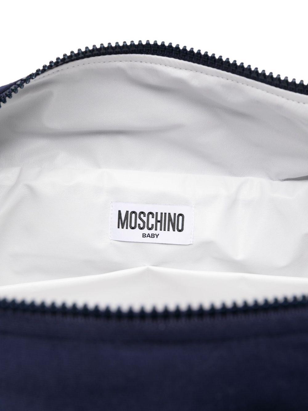 Borsa fasciatoio per neonati Moschino Kids blu con stampa logo - Rubino Kids