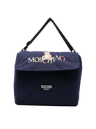 Borsa fasciatoio per neonati Moschino Kids blu con stampa logo - Rubino Kids