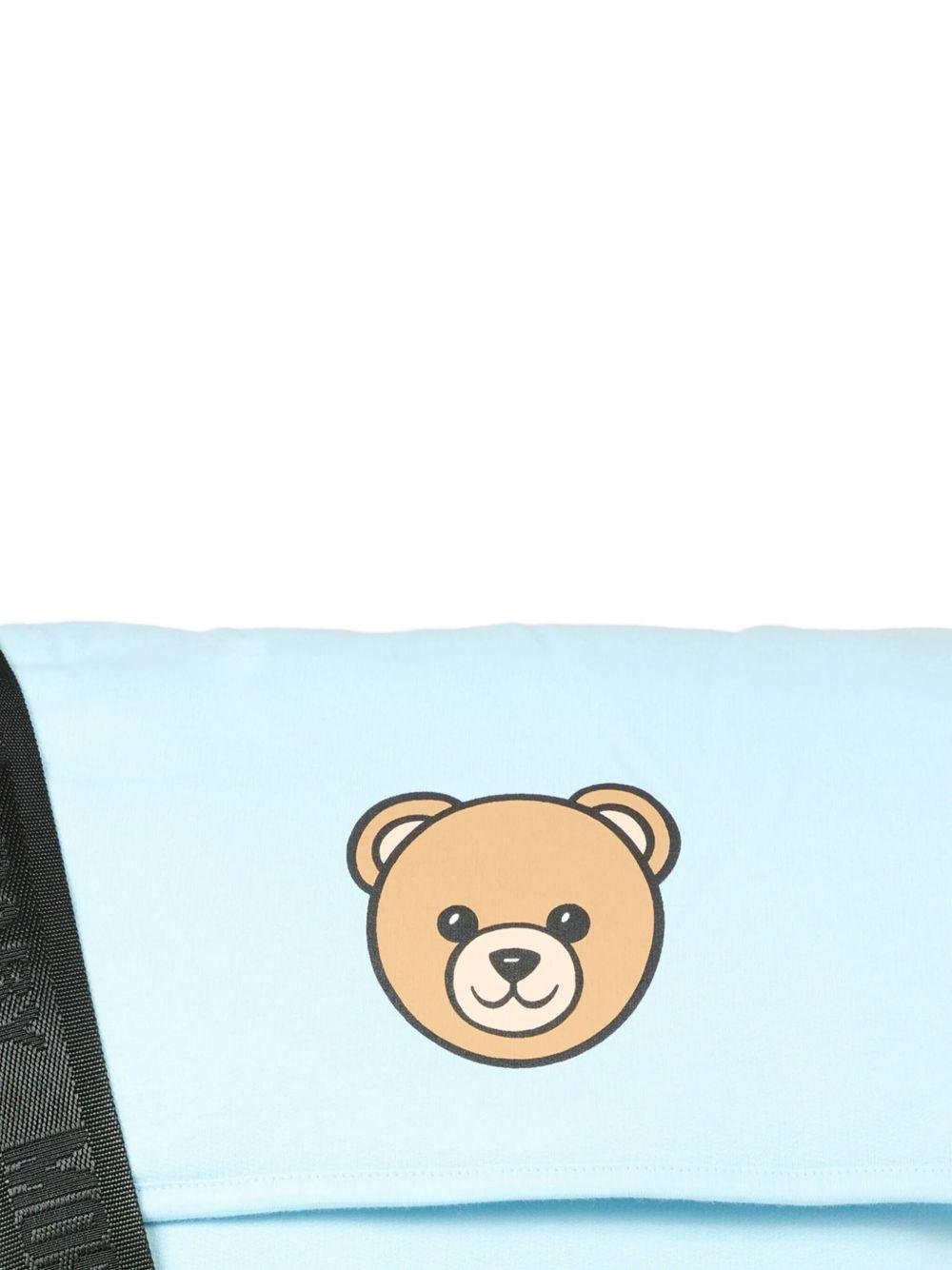 Borsa fasciatoio per neonato Moschino Kids azzurra con stampa Teddy Bear - Rubino Kids