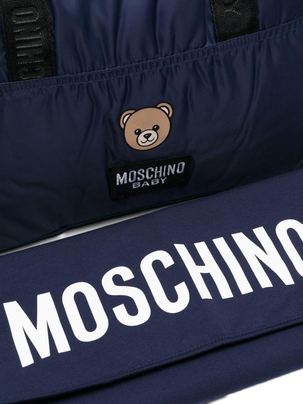 Borsa fasciatoio per neonato Moschino Kids blu con stampa Teddy Bear - Rubino Kids