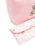 Borsa fasciatoio per neonato Moschino Kids rosa con applicazione orsetto - Rubino Kids