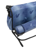 Borsa mamma per neonato Emporio Armani Kids blu con stampa Aquila all - over - Rubino Kids