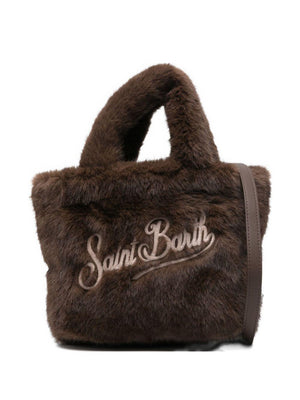 Borsa MC2 Saint Barth Kids Vanity Soft Fur marrone in pelliccia sintetica