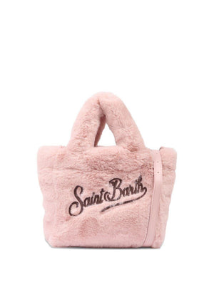 Borsa Mini Vanity per bambina MC2 Saint Barth Kids rosa con logo ricamato a contrasto