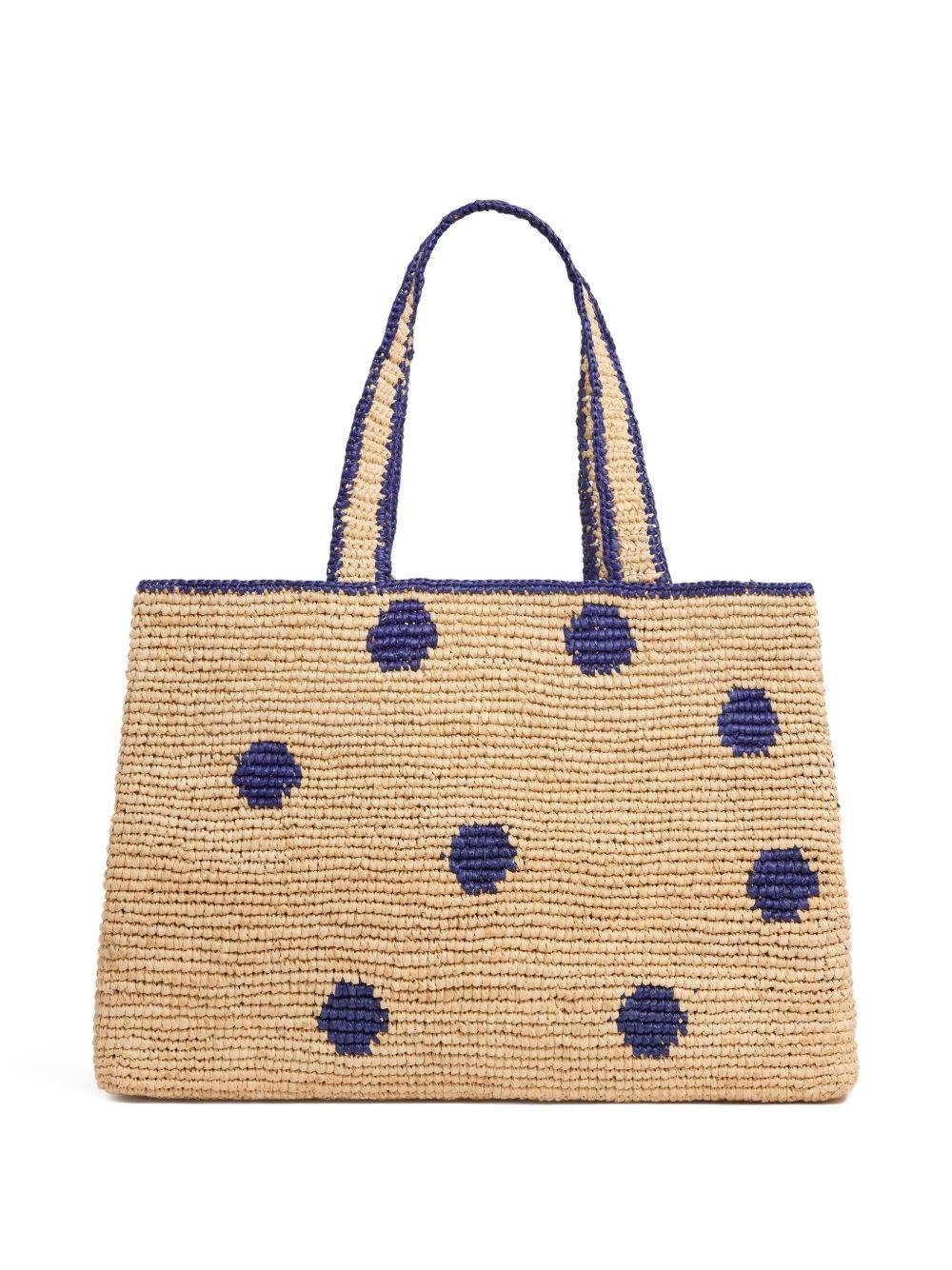 Borsa per bambina Bonpoint beige con stampa a pois - Rubino Kids