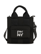 Borsa per bambina DKNY Kids nera con stampa con logo - Rubino Kids