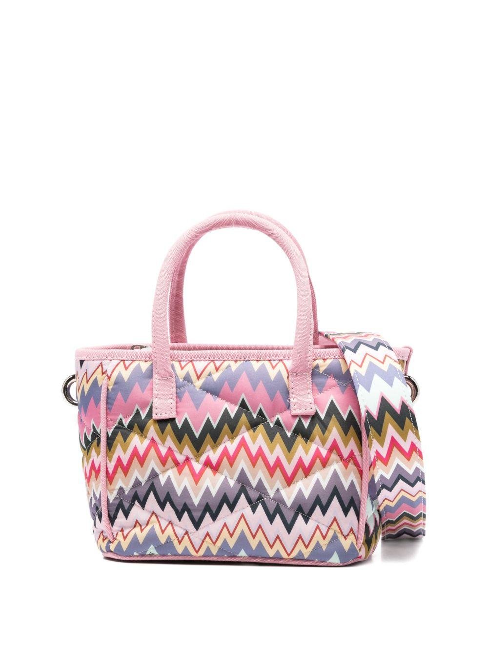 Borsa per bambina Missoni Kids rosa con motivo a zigzag - Rubino Kids