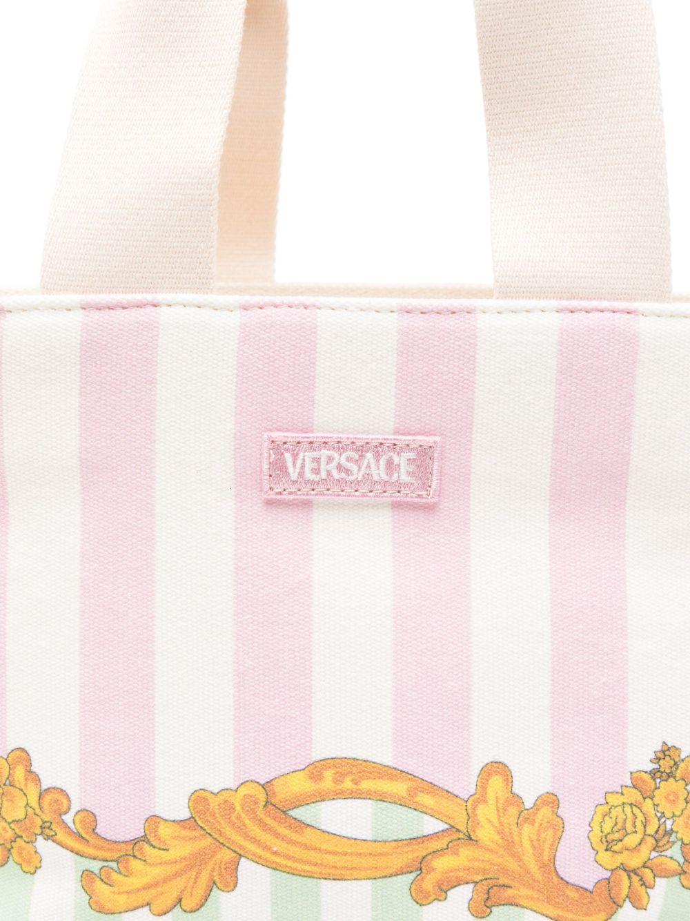 Borsa per bambina Versace Kids bianco con righe verticali - Rubino Kids