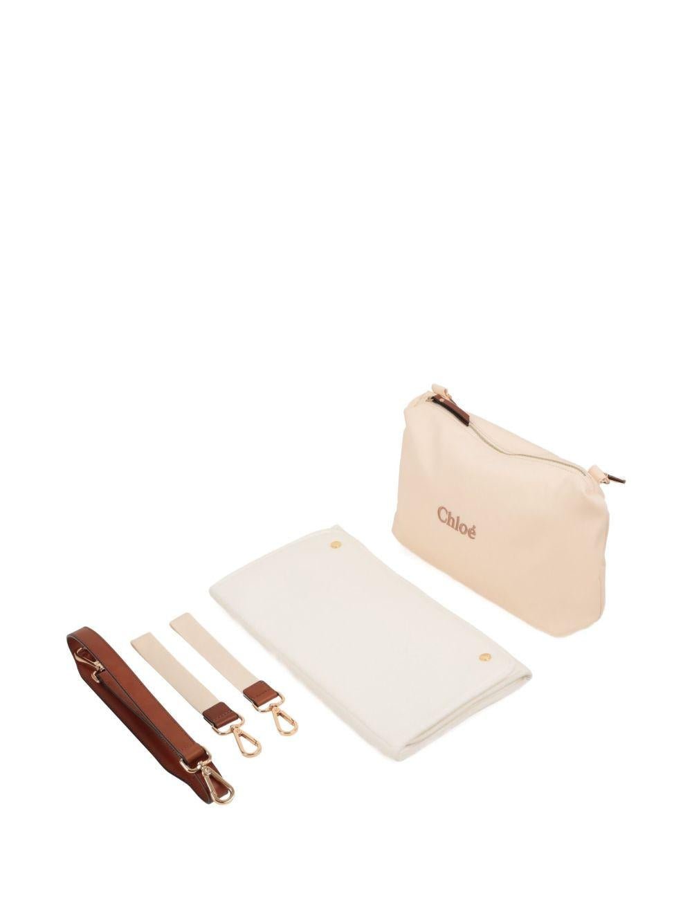 Borsa per neonata Chloé Kids beige con ricamo - Rubino Kids