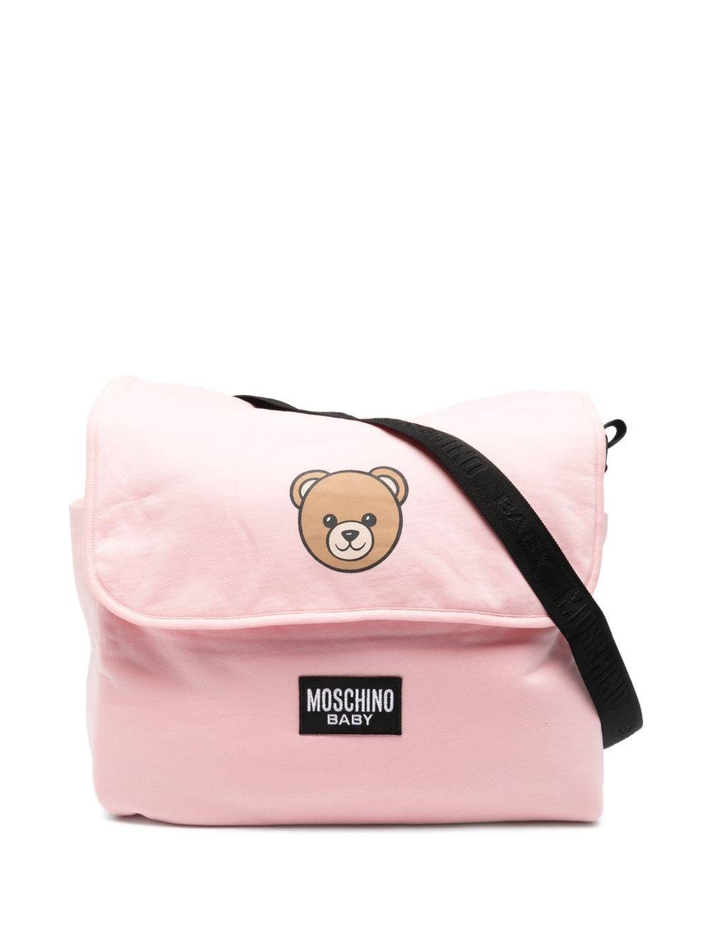 Borsa per neonata Moschino Kids rosa con stampa Teddy Bear - Rubino Kids