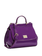 Borsa Sicily mini a spalla per bambina Dolce & Gabbana Kids viola lucida con manico - Rubino Kids