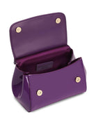 Borsa Sicily mini a spalla per bambina Dolce & Gabbana Kids viola lucida con manico - Rubino Kids