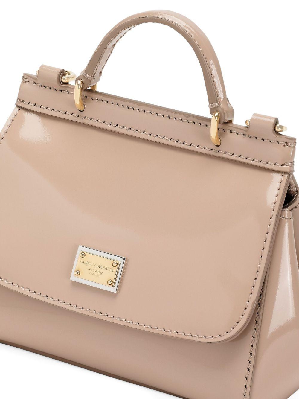 Borsa Sicily per bambina Dolce & Gabbana Kids beige in pelle - Rubino Kids