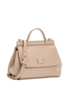 Borsa Sicily per bambina Dolce & Gabbana Kids beige in pelle - Rubino Kids