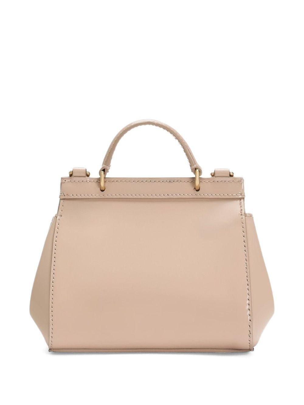 Borsa Sicily per bambina Dolce & Gabbana Kids beige in pelle - Rubino Kids