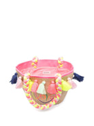 Borsa tote per bambina Billieblush beige intrecciata con nappe - Rubino Kids