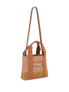 Borsa tote per bambina Chloé Kids beige in tela con logo 2020 - Rubino Kids