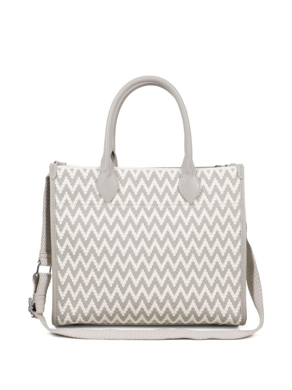 Borsa tote per bambina Lanvin Enfant grigia con motivo a zig - zag - Rubino Kids