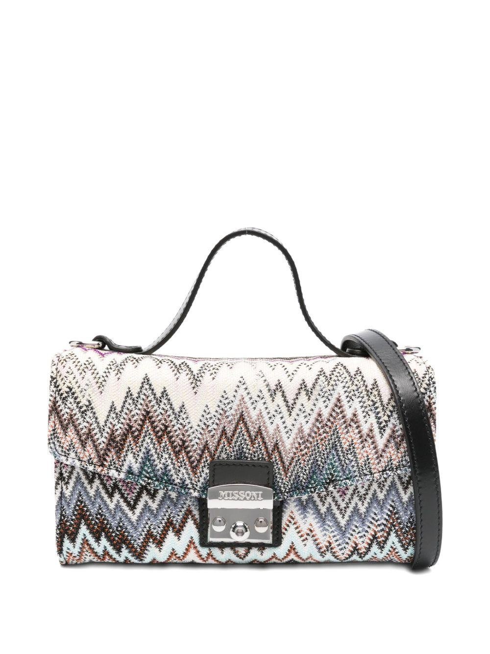 Borsa tote per bambina Missoni Kids nero con motivo zigzag - Rubino Kids