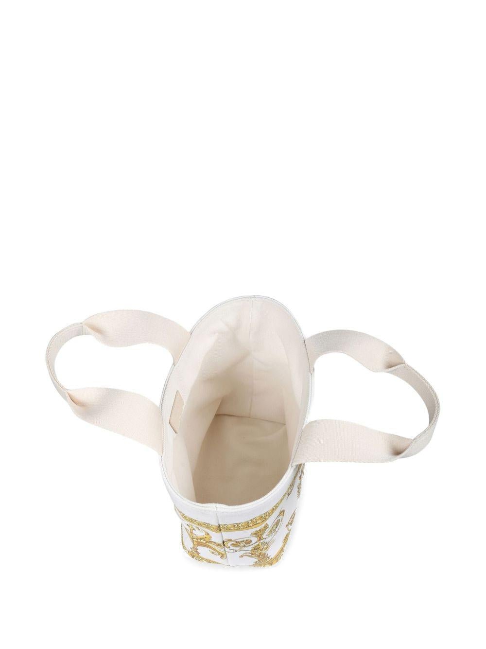 Borsa tote per bambina Versace Kids bianco con motivo con testa di Medusa - Rubino Kids