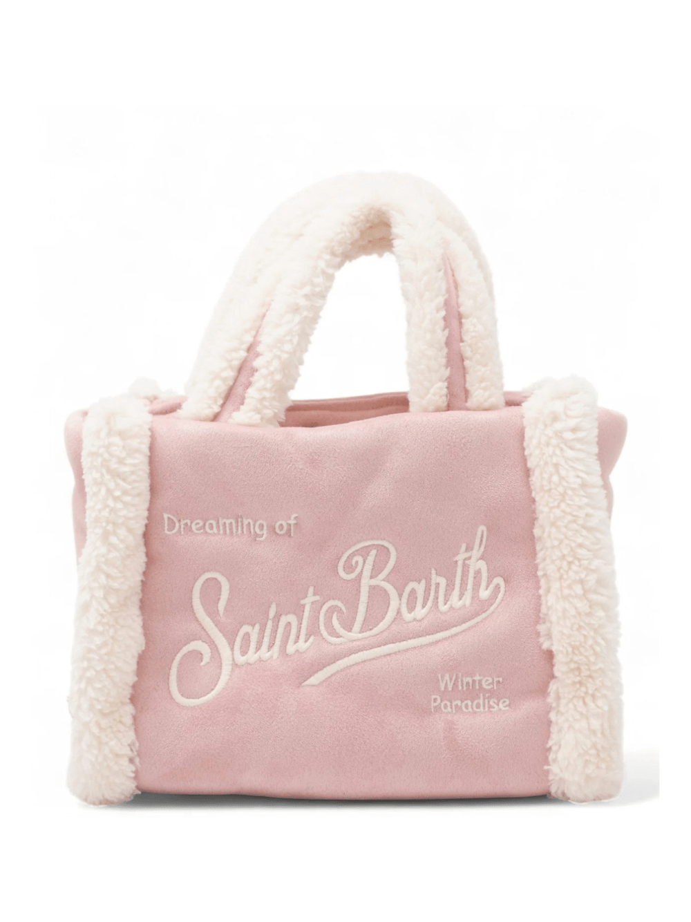 Borsa Vanity Mini per bambina MC2 Saint Barth Kids rosa con dettaglio shearling - Rubino Kids