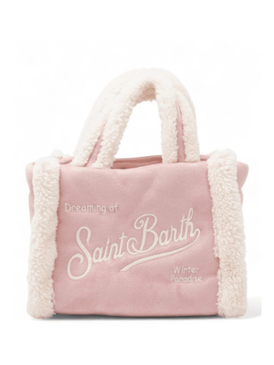 Borsa Vanity Mini per bambina MC2 Saint Barth Kids rosa con dettaglio shearling